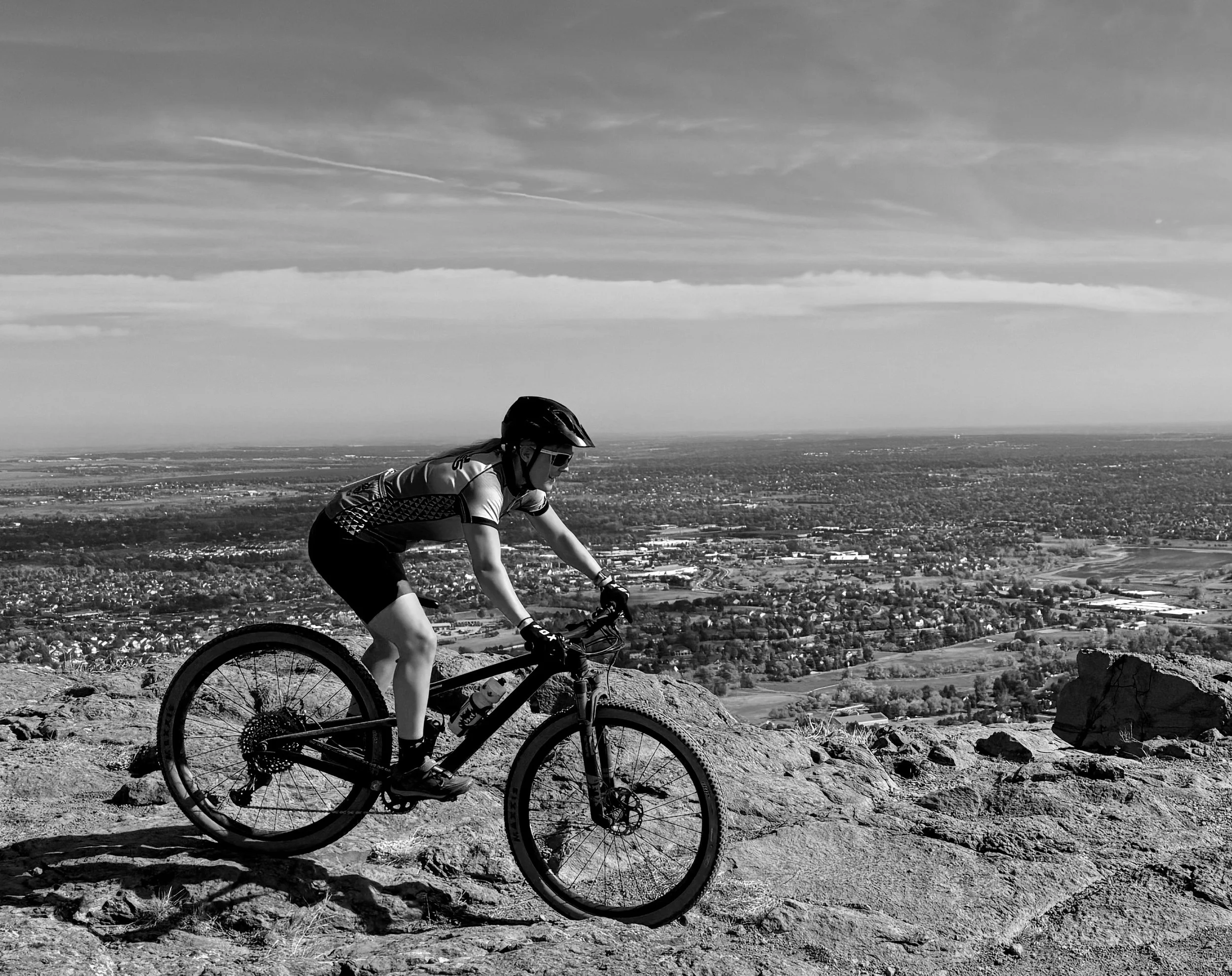 Mia mountain biking